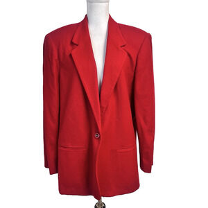 Sag Harbor Vintage Red Wool Blazer Jacket Women's Plus Size 18 Career Classic